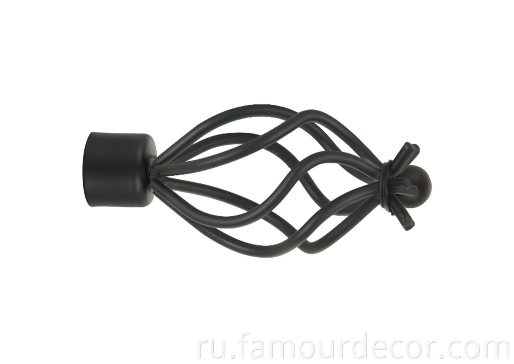 Black Curved Cage Curtain Rod Wholesale